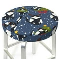 thumbnail image 3 of Picia Festive Cats and Trees Pattern Round Stool Covers Comfy Seat Covers Stretch Removable Washable Chair Slipcover Round Bar Chair Cushion Cover-14 inch, 3 of 7