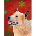 thumbnail image 1 of 11 x 15 In. Australian Cattle Dog Red Green Snowflakes Christmas Flag, Garden Size, 1 of 1