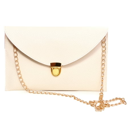 HDE Women's Envelope Clutch Purse Handbag (Cream)