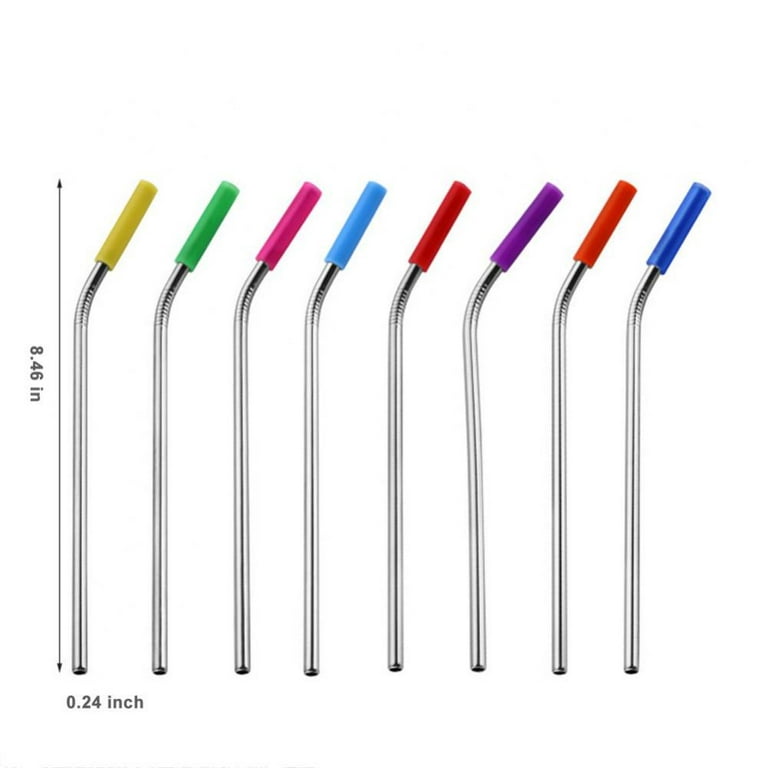 Silicon Replacement Straws 4pcs Straws & 1pcs Straw Cleaning Brush