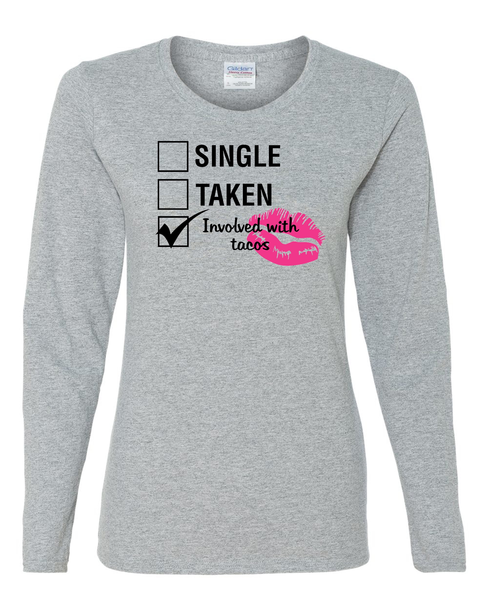 Involved with Tacos Valentine's Day Women's Long Sleeve Shirt Ash - Picture 13 of 18