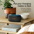 thumbnail image 4 of i-box Dawn Bedside Alarm Clock Radio with Bluetooth Speaker, Wireless Charger, LED Display, Black, 4 of 5