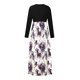 thumbnail image 5 of Vestido holgado de cintura alta con estampado de retazos de Color de manga larga y cuello redondo para mujer de primavera y otoño Pompotops  hdfakjf5402, 5 of 8