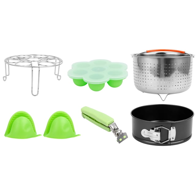 Juego de cesta de vapor, rejilla para huevos, molde para pasteles y guantes para cocinar en olla a presión, elementos esenciales de cocina