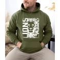 thumbnail image 5 of Lions School Spirit Hoodie for Men and Women Game Day Lion Mascot Team Pride Pullover Sweatshirt Army Green Hoodie Medium, 5 of 8