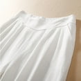 thumbnail image 4 of VEKDONE Linen Yoga Wide Leg Pants for Women Elastic High Waisted Plus Size Palazzo Pants Solid Color Casual Beach Vacation Long Pants with Pockets White XXXL, 4 of 5