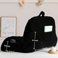 thumbnail image 2 of Reading Pillow Bed Wedge Large Adult Children Backrest with Arms Back Support for Sitting Up in Bed/Couch for Lounging Bedrest,Waffle Stereoscopic Design,Black, 2 of 7
