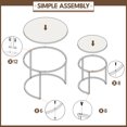thumbnail image 5 of Nesting End Table Set of 2, Round Rustic Stacking Side Tables with Sturdy Metal Base for Living Room, Tea Room, Small Space, Apartment, Gray, 5 of 6