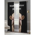 thumbnail image 5 of Funny Cow Sheer Curtains 108 Inches Long 2 Panels Set, Window Sheer Curtains for Living Room/Bedroom, Welcome To OUR Place Modern Retro Light Filtering Rod Pocket Curtain 52''x108''x2, 5 of 8
