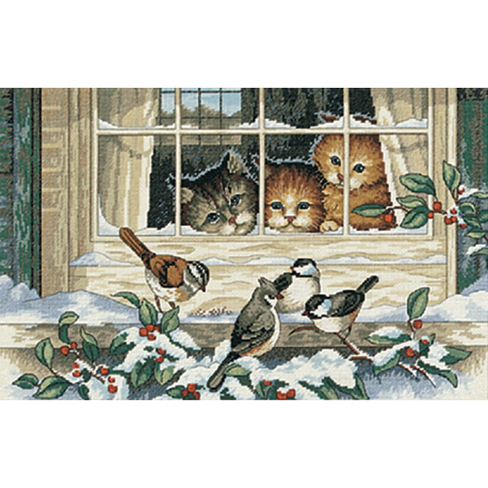Dimensions "Three Bird Watchers" Counted Cross Stitch Kit, 14" x 9