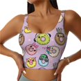 thumbnail image 2 of Picia Cute Donuts Sports Bra for Women,Padded Strappy Sports Bras Medium Support Yoga Bra with Removable Cups,Running Yoga Bra-X-Large, 2 of 9