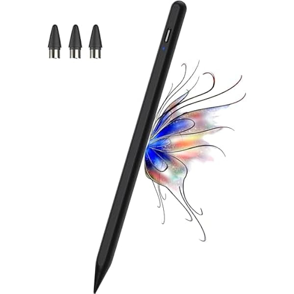 ccwonima Stylets pour Écrans Tactiles Pointe à Pompon Magnétique, Stylo Numérique Rechargeable Pointe Fine Stylet pour iPad Pro/Air/Mini et Autres Téléphones Intelligents et Tablettes iOS/Android