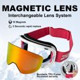 thumbnail image 4 of ZQIYDYP ski goggles magnetic snow goggles anti-fog uv protection, 4 of 5