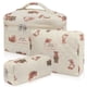 thumbnail image 1 of Set de bolsitas de maquillaje Gosect, acolchadas, con estampado floral, 3 unidades, color blanco, 1 of 1