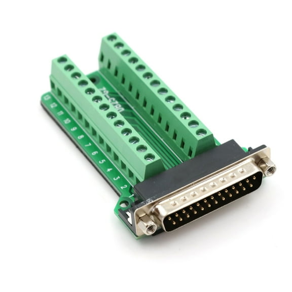 D-SUB DB25 Male 25Pin Plug,Breakout Board Terminals Adapter Solderless Connec WA