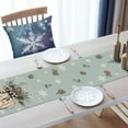 thumbnail image 4 of Hello Winter Mitten Table Runner, Christmas Pine Cone Snowflake Red Berry Kitchen Dining Table Decoration, Seasonal Burlap Indoor Outdoor Home Decor Party Supply 13 x 90 Inches, 4 of 6