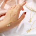 thumbnail image 2 of Female Cubic Zircon Crown Alphabet Pendants Necklace For Lady Copper Mini A- Z Letter Charms Necklace 26 Initial Collares Jewelr, 2 of 6