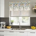 thumbnail image 4 of Floral Eucalyptus Leaves Curtain Valances for Windows, Kitchen Valance Window Treatments Panel 2 Pack, Daisy Summer Botanical Pastoral Rod Pocket Short Curtains for Bathroom Bedroom 42 x 12 Inch, 4 of 8