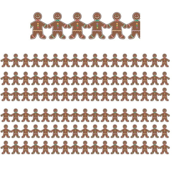 Hygloss Gingerbread Men Classroom Borders, 72 Pieces