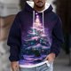thumbnail image 1 of Sudadera con capucha para hombre, estilo casual, con cuello redondo, estampado de árbol de Navidad, manga larga, blusa de poliéster, 1 of 5