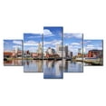 thumbnail image 1 of TISHIRON 5PCS Framed Canvas Wall Art Set,60"x32" Providence Cityscape Canvas Art Decor, 1 of 7