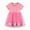 C01-Pink, variant on Girls Summer Dress Printed Cotton Short Sleeve Casual Graphic for Kids Size 4t Dresses for Girls