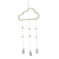 thumbnail image 1 of Adorno colgante de pared de madera con forma de nube nórdica y gota de lluvia 3, 1 of 7