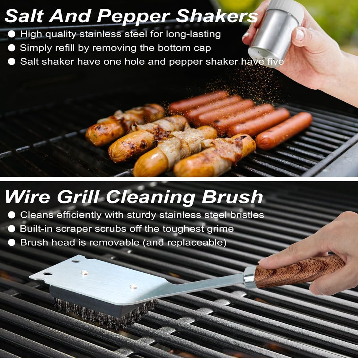POLIGO 22PCS Stainless Steel Grill Tools - Ideal Barbecue Gift for Men | Outdoor Cooking