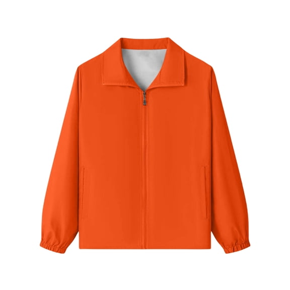 Fesfesfes Boys Girls Lightweight Windbreaker Jacket Full Zip Collared Active Outdoor Coat for Kids Teenagers Ages 7-17 Years