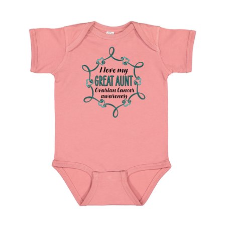 

Inktastic I Love My Great Aunt Ovarian Cancer Awareness Gift Baby Boy or Baby Girl Bodysuit