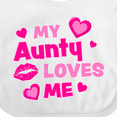 thumbnail image 4 of Inktastic My Aunty Loves Me with Hearts and Kiss Boys or Girls Baby Bib, 4 of 4