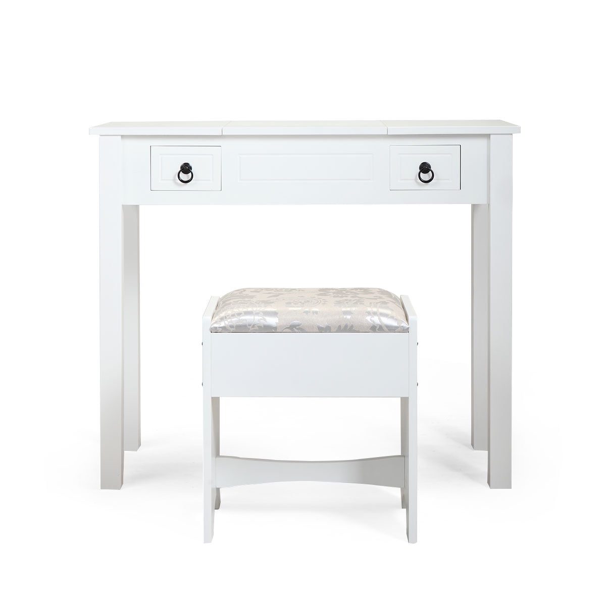 Resenkos Makeup Vanity with Flip Top Mirror, Small Computer Desk Home Office Desk for Writing Study Bedroom, White Resenkos Makeup Vanity with Flip Top Mirror, Small Computer Desk Home Office Desk for Writing Study Bedroom, White