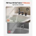 thumbnail image 2 of VEVOR Roman Tub Faucet, 3 Hole Waterfall Bathtub Faucet, Widespread Roman Tub Faucets with Shower Head & 1 Handle, Romans Bathtub Faucets for Pet Washing, Adult Bathing,Matte Black,Dual Water Flow, 2 of 9