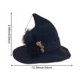 thumbnail image 4 of Wiywef Halloween Witch Hat with Rose Gothic Lace Pointed Cap for Women, 4 of 7