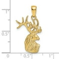 thumbnail image 2 of 14 Carats en Or Jaune Tête de Cerf Pendentif Pendentif Animal, 2 of 6