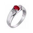 thumbnail image 3 of Rylos  Sterling Silver Classic 6X4MM Oval Ruby & Diamond Ring - Birthstone Jewelry for Men -Size 11, 3 of 6