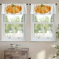 thumbnail image 2 of LALILO Kitchen Curtain Valance Pumpkin Watercolour White Rod Pocket Window Curtain 52"x 18" Set of 2, 2 of 7