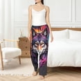 thumbnail image 4 of Salouo Colorful Wolf Head A Print Women's Pajama Pants Casual Loose Sweatpants PJs Flowy Pants Drawstring Palazzo for Women Wide Leg Pants Lounge Pajama -X-Large, 4 of 8
