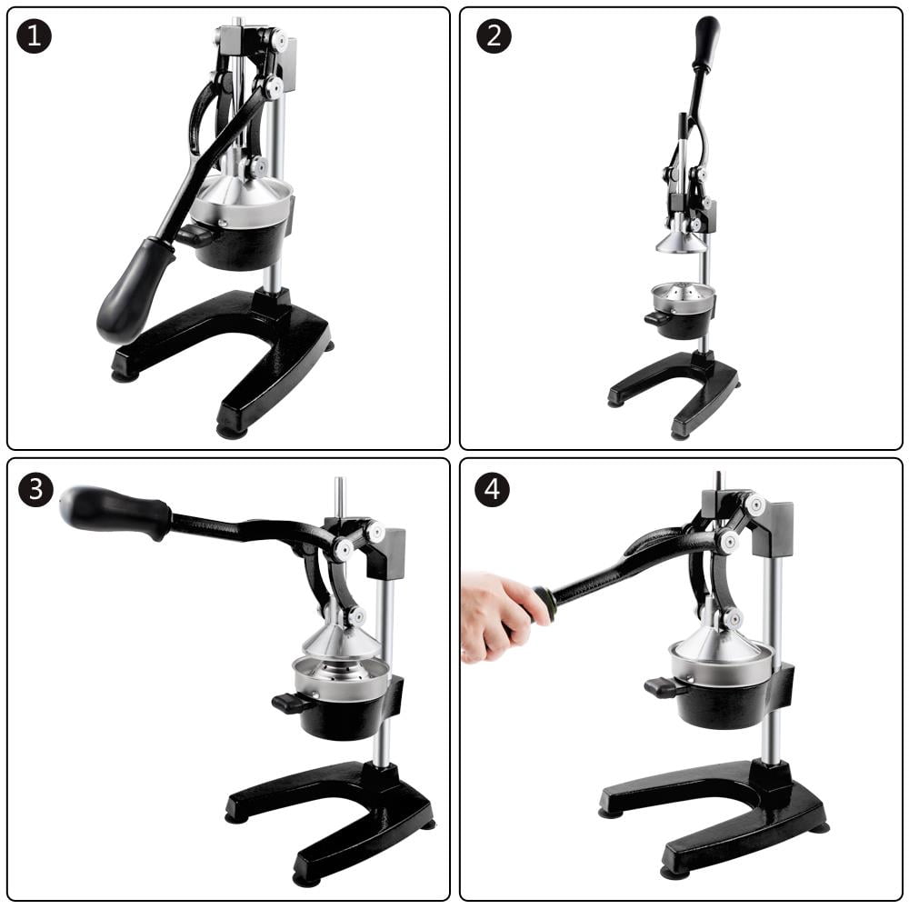 UBesGoo Juicer Hand Press Manual Fruit Juicer Juice Squeezer Citrus Orange Lemon Pomegranate, Black