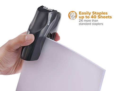 - 4 Pack B175-BLK Small Stapler Size Fits into The Palm of Your Hand; Black Bostitch Office Heavy Duty 40 Sheet Stapler 