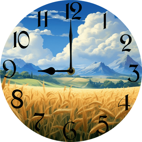 Eveokoki Round Wall Clock Silent Non-Ticking Battery Operated Clock 12 Inch,Wheat Home Decor for Living Room, Kitchen, Bedroom, and Office