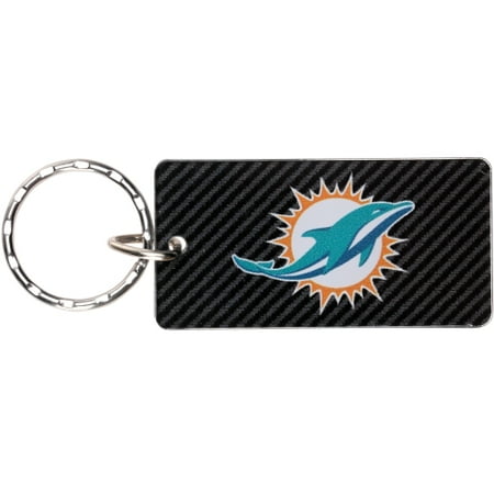 Miami Dolphins Team Colors - Miami Dolphins Carbon Printed Acrylic Team Color Logo Keychain - No Size