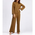 thumbnail image 4 of 2 Piece Set Cute Two Piece Outfits for Women Clothing Set Female Round Neck Sleeveless Tops Pants Sets Casual Pant Style S_508 Women's Tracksuits Brown One Size, 4 of 6