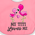 thumbnail image 4 of Inktastic My Titi Loves Me with Two Flamingos Boys or Girls Baby Bib, 4 of 4