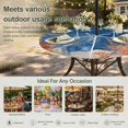 thumbnail image 6 of Round Outdoor Tablecloth with Umbrella Hole and Zipper, Navy Blue Coastal Tablecloth with Elastic Waterproof, Starfish Coral Nautical Summer Beach Ocean Patio Table Covers for 31" - 35" Pool Tables, 6 of 9
