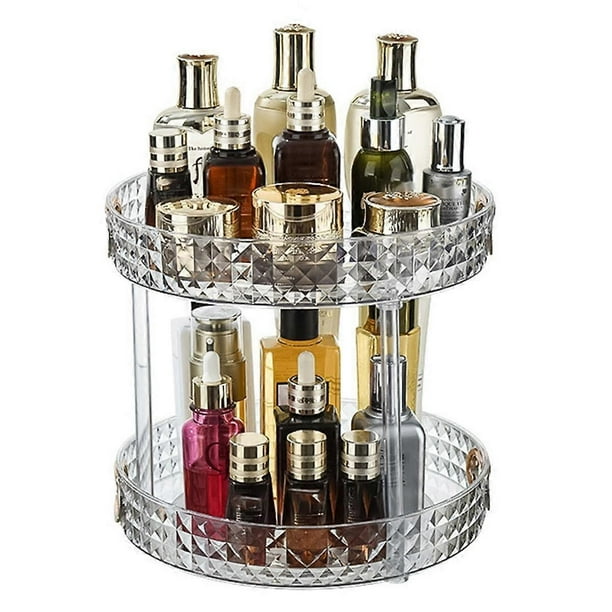 Rotating Cosmetic Storage Box Makeup Organizer Ins Desktop Finishing Perfume Tray Bathroom Skin Care Products Rack L B