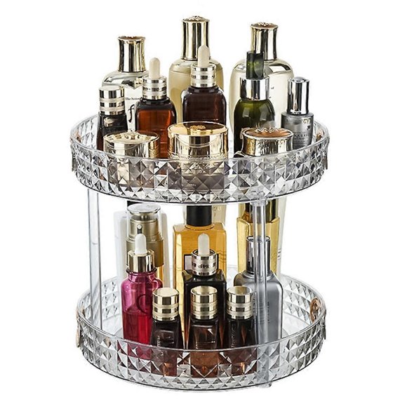 Rotating Cosmetic Storage Box Makeup Organizer Ins Desktop Finishing Perfume Tray Bathroom Skin Care Products Rack L B