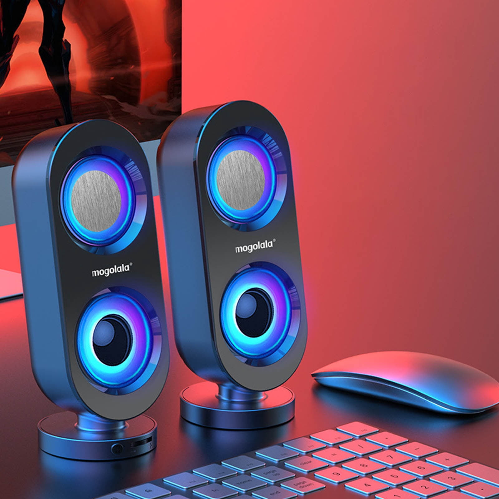 FNYOXU Bluetooth Speaker Desktop Game Computer Audio Desktop Home Mobile Phone Small Speaker Mini Subwoofer Wired USB High Volume