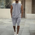 thumbnail image 2 of Stamzod Men Short Sets Outfits 2 Piece Fashion Solid Color Sleeveless Tank Tops and Shorts Casual Loose Plus Size Summer Outfits for Men Dark Gray XL, 2 of 6