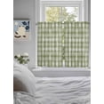 thumbnail image 3 of Sage Green Plaid Bathroom Window Curtain, Modern Art Checkered Farmhouse Light Filtering Coffee Kitchen Curtains, Bedroom Living Room Curtains 2 Panel 84"x54", 3 of 6